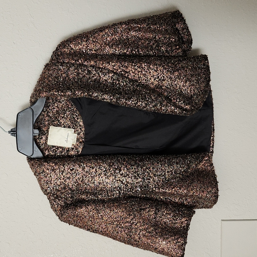 Brown and copper cropped evening jacket